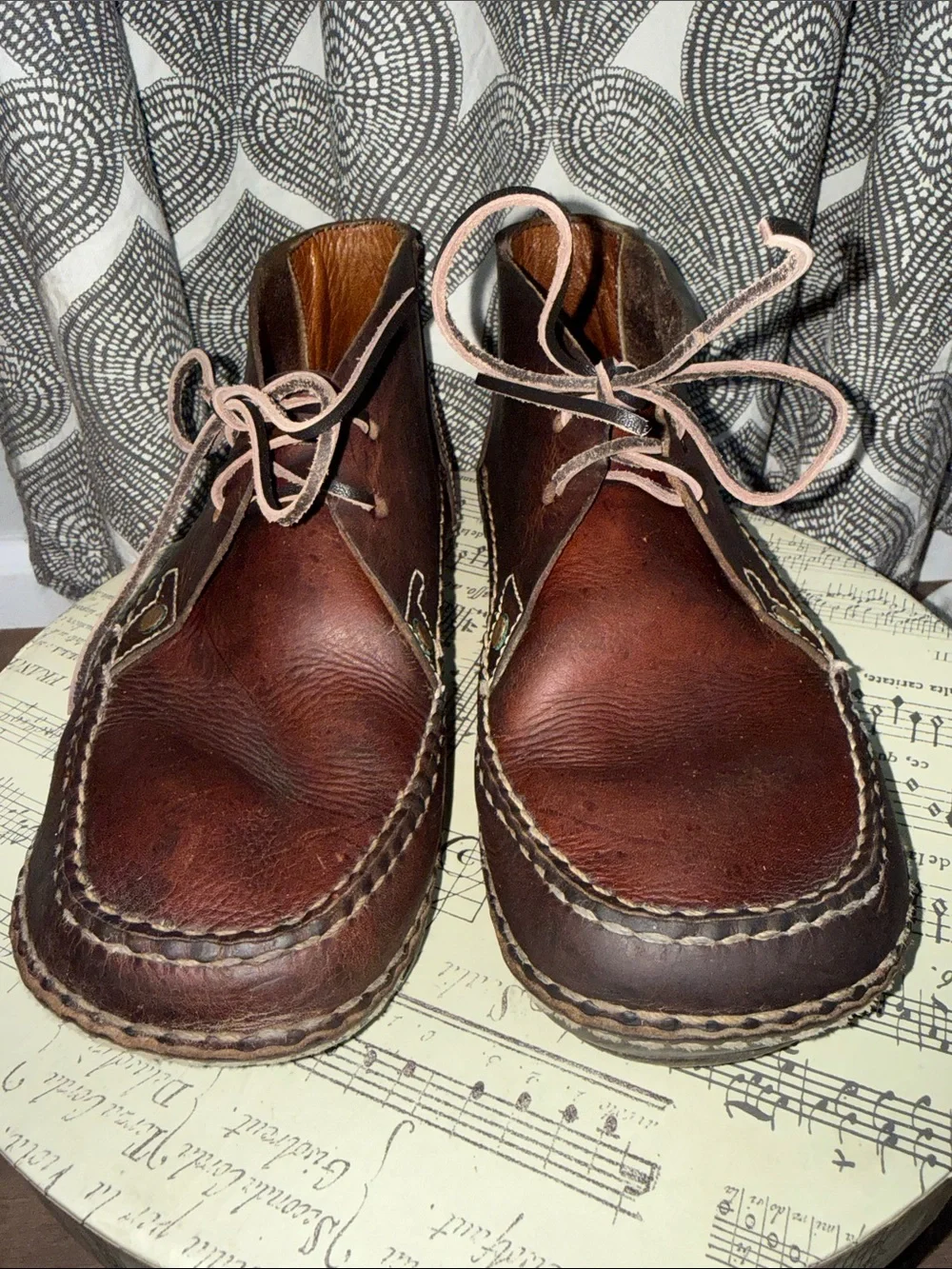 Vintage Rockport Casuals Brown Leather Moc Toe Chukka Boots - Men's Size 8.5